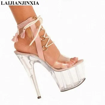 LAIJIANJINXIA Sexy 15 CM Sandale cu Toc Înalt Club de Dans Pantofi pentru Femei Pantofi K-009
