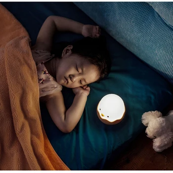 LED Copii Lumina de Noapte cu Senzor Tactil de Animale Drăguț Pui Silicon Moale USB Reîncărcabilă Lampă de Noapte Decorare Dormitor Copii Cadou
