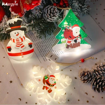 LED Decorare Pom de Crăciun Lumini Baterie om de Zăpadă de Crăciun Siruri de caractere Vacanță Lumina Lumini de Basm pentru Anul Nou Acasă Fereastra