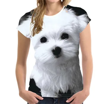 Moda Minunat Câine de Imprimare 3D Femei Doamnelor Fete T-Shirt Animal Harajuku Gât Rotund Maneca Scurta Unisex Topuri de Vara Tricouri XXS-6XL
