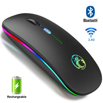 Mouse-ul fără fir Bluetooth-compatibil Mouse-ul Mouse de Calculator RGB Reîncărcabilă Ergonomic LED Backlit Mause Tăcut Soareci Pentru Laptop PC