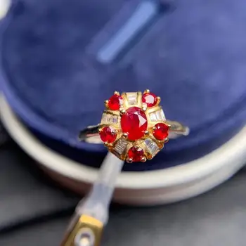 Naturale inelul cu rubin, stil simplu, de vânzare la cald. De bijuterie naturala magazin argint 925