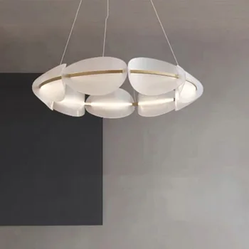 Noi Originalitate Circular LED Candelabru de Moda Acrilice Frunze Stil Lampă de Agățat Living, Hotel, Sala de Interior Decor Pandantiv Lumina