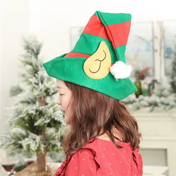 Noi Stiluri Elf de Crăciun Pălărie cu Urechi Lungi Flexibile cu Dungi Simțit Pluș Moș Crăciun Clovn Elf Capac Xmas Decor Petrecere Consumabile