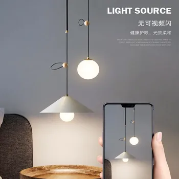 Nordic Dormitor Pandantiv cu LED-uri de Iluminat Moderne Pandantiv Lampă de Origine Interioară Creative Reglabil Agățat de lustră