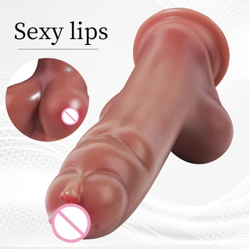Noua Formă Unică Bărbați Vibrator Model De Silicon Pentru Penis Ventuza Pentru Femei Masturbari Lesbiene Sex Anal Femme Jucarii Sexuale Adulți De Sex Masculin Penisul