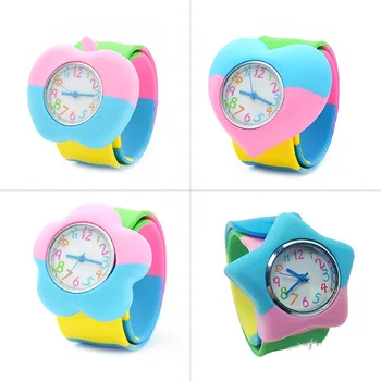 Noua Moda Colorate Watchband Bomboane Colorate Silicon Copii Sport Încheietura Ceas Copii Snap Palmă Cuarț ceasuri