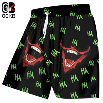 OGKB 3d Joker Imprimare Creativă Joker Haha Amuzant pentru Bărbați pantaloni Scurți Plaja Casual Streetwear pantaloni Scurți Boardshorts Supradimensionate Dropshipping