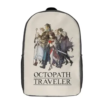 Octopath Călător Turiști Logo-Ul Rucsac Negru Square Enix Final Fantasy Japonia Drumeții Rucsaci Saci De Școală Kawaii Rucsac