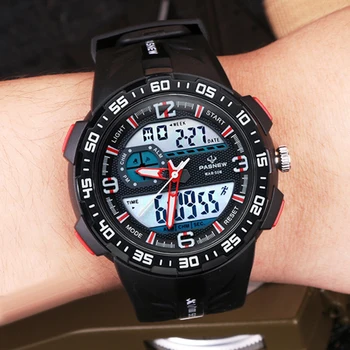 PASNEW Brand de Top pentru Bărbați Ceasuri rezistent la apa 50M Înot Sport Ceasuri Led Display Analog Digital Cuarț Ceasuri Reloj Hombre