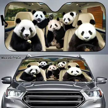 Panda Car Umbra Soare, Panda Parbriz, Familia Panda Parasolar, Panda Accesorii Auto, Iubitorii De Panda Cadou, Panda Decor Masina