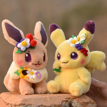 Pokemon Kawaii Pikachu Eevee Jucării De Pluș De Flori De Căpșuni Mascotă De Pluș Drăguț Papusa Decor Cameră De Jucărie Pentru Copii Fete Cadouri