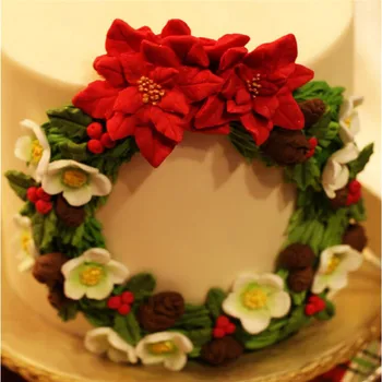 Pomul de Crăciun 3D Flori Ramura de Pin Silicon Mucegai Tort Fondant Bomboane de Ciocolată Cookie Decorare Instrument de Lut Gumpaste Mucegai