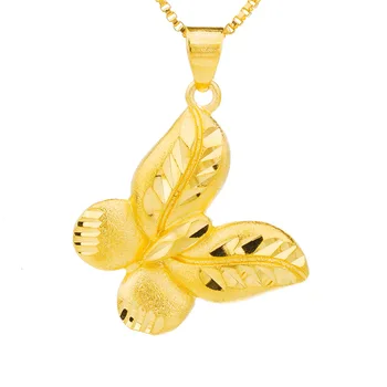 Pur 24K aur fluture colier Bijuterii Personalizate Femei Coliere Femei Bărbați Aur de 24K Culoare Cravată Colier Gravat domnișoare de Onoare