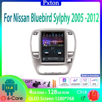 Pxton Tesla Ecran Android Radio Auto Stereo Multimedia Player Pentru Nissan Bluebird Sylphy 2005 -2012 Carplay Auto 6G+WIFI 4G 128G