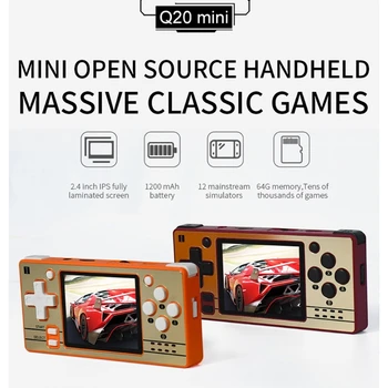 Q20 Portabil Retro Joc Consola Mini Open Source 2.4 Inch se Potrivesc pe Deplin cu Ecran IPS de Sprijin PS/CPS/NES/SFC de Jucători Joc de Copii Gif