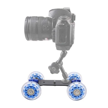 SLR Dolly Camera Auto Slider Masă Mobilă de Rulare Video Șină Magic Arm pentru DSLR Vlog Video Flash Monitor LCD LED Lumina