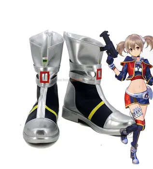 Siliciu Pantofi De Argint Cosplay Sword Art Online: Glonț Fatal Ayano Keiko Siliciu Cosplay Cizme Pantofi Custom Made Unisex Pantofi
