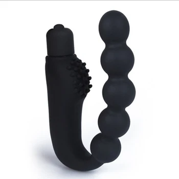 Stimularea anală cu 10 frecvența spate plug din silicon pull-șirag de mărgele de vibrație dispozitiv de masaj anal plug adult jucarii sexuale