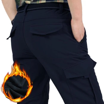 Tactică Militară SoftShell Fleece Pantaloni Pentru Bărbați De Iarnă Cald Gros Casual Pantaloni Stretch Impermeabil Direct Armata Pantaloni De Lucru