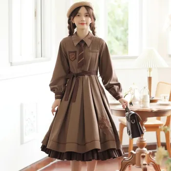 Toamnă Iarnă Stil Japonez Stil de Colegiu JK Set Uniform Vintege Cape Șal Sacou Rochie de Femeie Retro Lolita Rochie de zi cu Zi