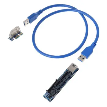USB 3.0, Mini PCI-E Cu PCIe PCI Express 1x La 16x Extender Riser Card de exploatare Minieră Miner 60cm Adaptor Cablu de Extensie pentru Bitcoin BTC
