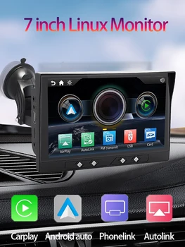 Universal 7inch Radio Auto Portabil cu Monitor Multimedia Player Video Wireless Carplay Și fără Fir Android Auto cu Ecran Tactil