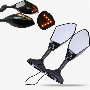 Universal Motocicleta LED-uri de Semnalizare Oglinzi Oglinda Retrovizoare Oglinzi Laterale Accesorii Pentru Honda Yamaha R6 s 1000 rr