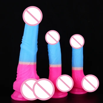 Vibrator realist Lichid de Silicon Dildo Cu ventuza Puternica Penis Flexibil pentru G-spot sau Anal Juca Jucării Sexuale pentru Femei cupluri