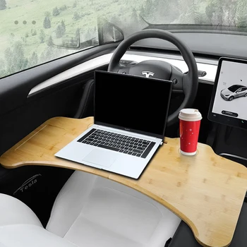 Volan masina Tava de Capră Masă pentru Tesla Model 3 Y 2022 Accesorii Pliabil din Lemn de Lucru de luat Masa Birou cu Suport pentru Telefon