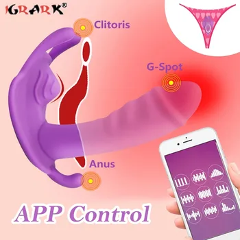 Wireless Bluetooth Control de la Distanță APP Penis artificial Vibratoare Jucarii Sexuale pentru Femei Vagin Dragoste Ouă Purta Vibratoare Chilotei Adult Sex Shop