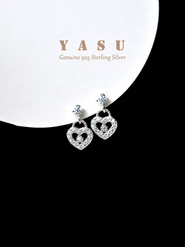 Yasu Argint 925 Diamond Inima Picătură Cercei pentru Femeile 14k Placat cu Aur Rafinat de Nunta Dulce Fine Bijuterii Accesorii