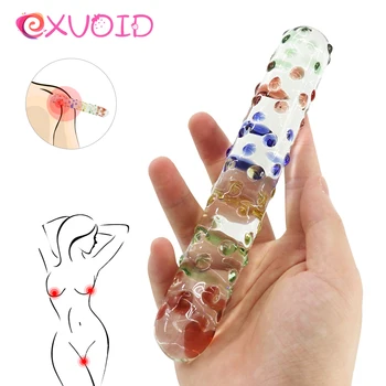 eXVOID Cristal Șirag de mărgele Anale Plug Vagin Stimula Sex-Shop din Sticlă Pyrex Penis artificial Penis Artificial Penis Prostata Masaj se Masturbeaza