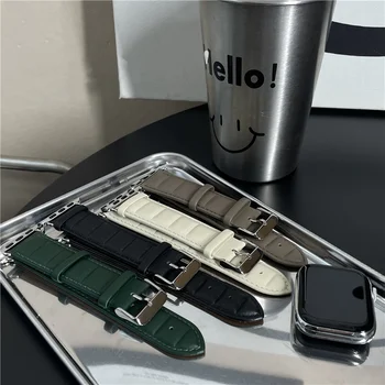 Coreea de Jos Jacheta, Curea din Piele Compatibile Pentru Apple Watch 41mm 45mm 38 40 42 44mm Correa Watchband Pentru Iwatch 8 7 6 5 4 SE Trupă